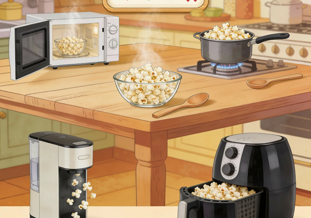 Popcorn maken zonder schuldgevoel: microgolf, pan, airfryer of machine?