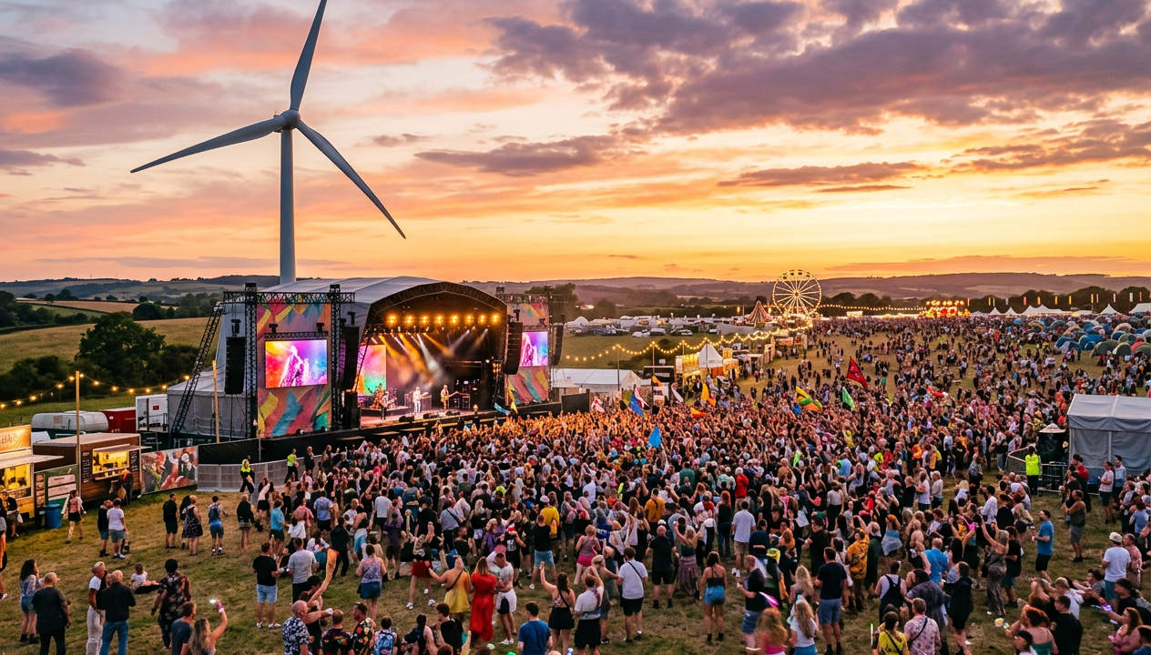 Wind in de Zeilen: Hoe Mobiele Windmolens de Festivalweide Veroveren