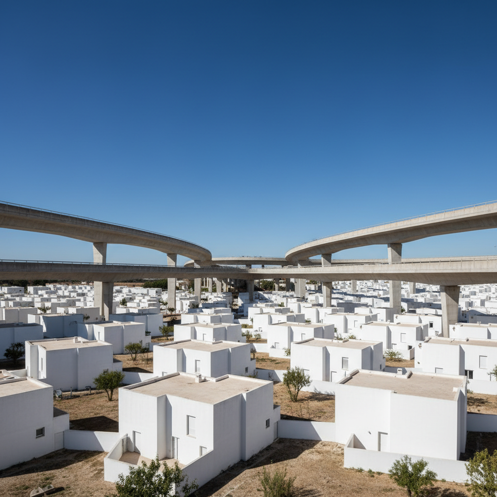 Modernistische architectuur in de wijk Malagueira in Évora