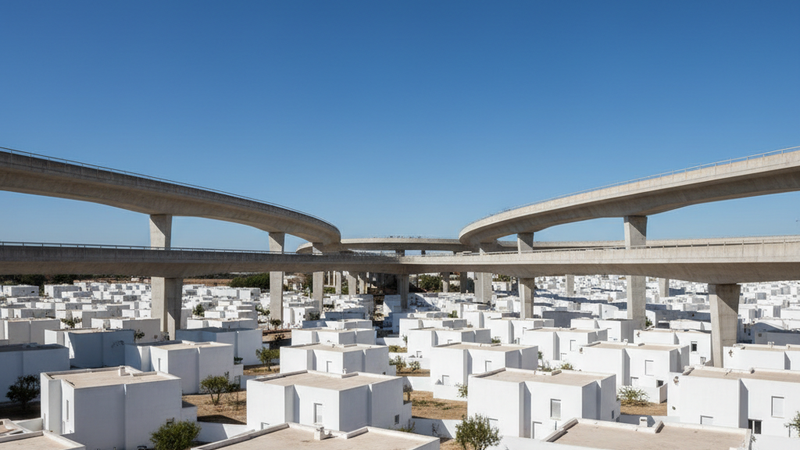 Modernistische architectuur in de wijk Malagueira in Évora
