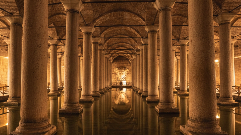 De verborgen waterpaleizen onder de straten van Istanbul